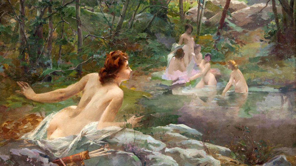 Nymphs in the forest by Paul François Quinsac