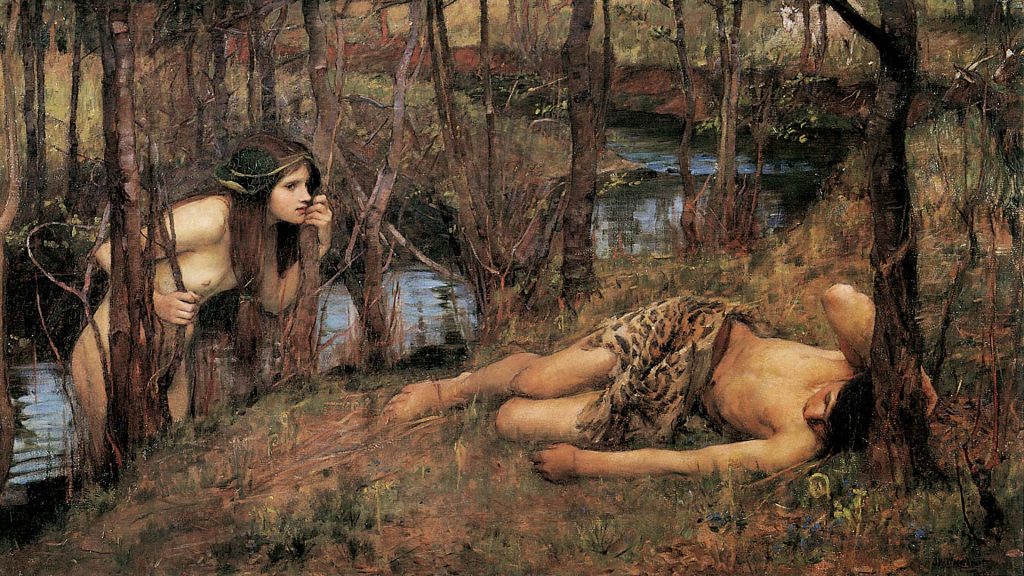 A Naiad or Hylas with a Nymph by John William Waterhouse (1893)